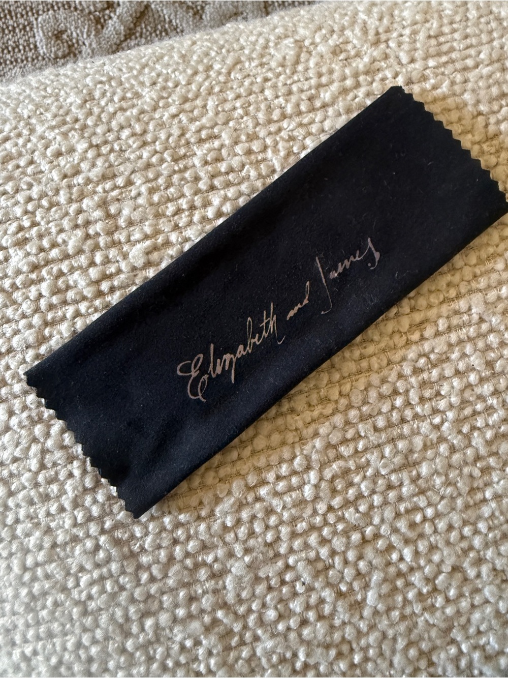 Elizabeth and James Black Microfiber Sunglass wipe cloth